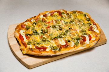 Cooked pizza
