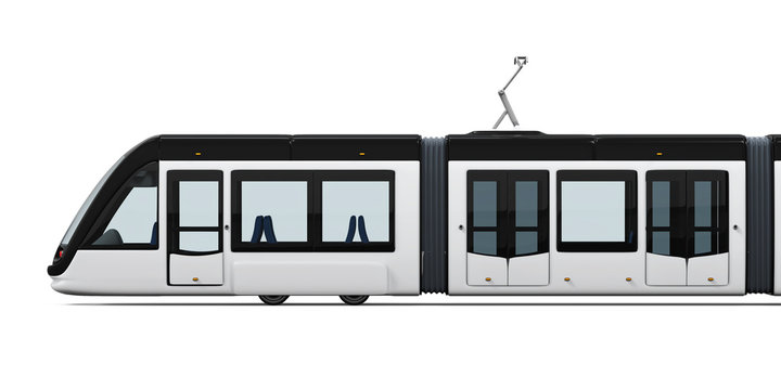 Modern Tram Isolated