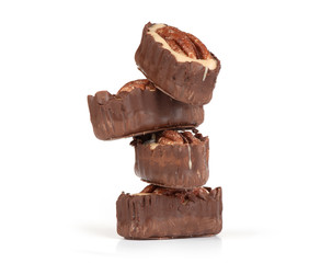 chocolate candy with pecan nut