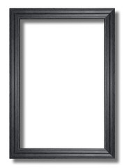 Wooden black frame isolated on white