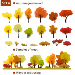 Autumn greenwood. Set 4. (Autumn deciduous forest.)