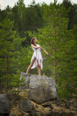 young girl archery