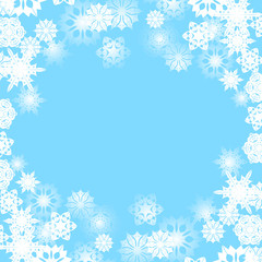 Christmas and New Year's background with snowflakes and place fo
