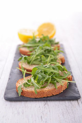 bread and arugula