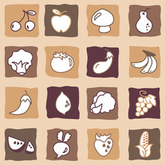 Fruits and Vegetables Seamless Background