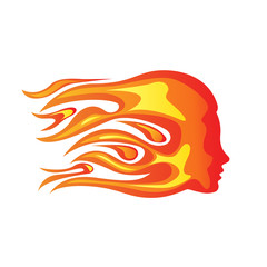 Vector sign fiery woman, concept of passion