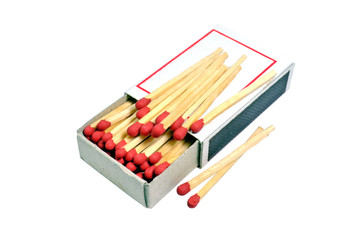 Box of matches on white background