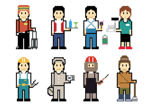 Pixel People Icons (Workers)