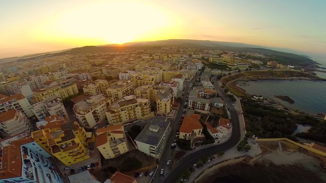 Italy,Sardinia,Alghero aerial