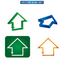Color building and house icon set, abstract illustration on whit