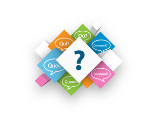 Cubes "POINT D'INTERROGATION" (questions foire aux faq réponses)