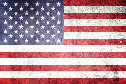 Flag of the United States of America. Grungy effect.