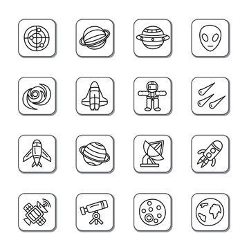 Space Element Doodle Icons