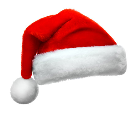 Santa Claus red hat isolated on white background