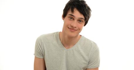 Obraz premium Portrait of a young beautiful man smilling