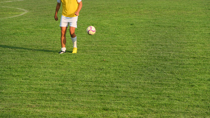Football  soccer player training 