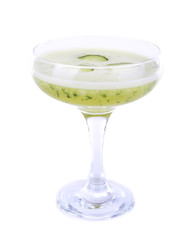 Cucumber cocktail isolated on white