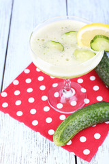 Cucumber cocktail with lemon