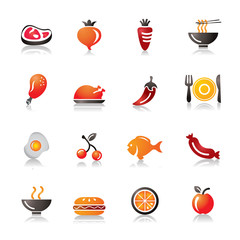 Food, Fruits and Vegetables Colorful Icons