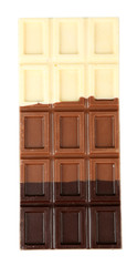 Chocolate bar isolated on white