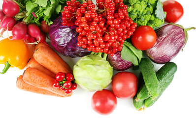 Fresh organic vegetables, isolated on white