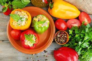 Composition with stuffed peppers