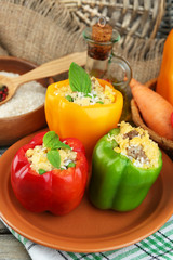 Composition with prepared stuffed peppers