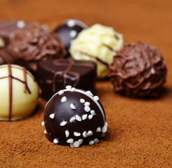 chocolate pralines - detail