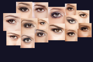 collage - women eyes with make up