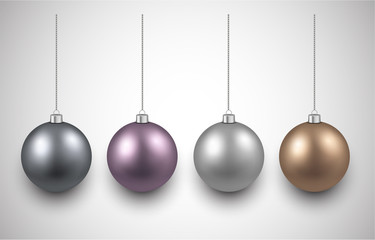 Set of realistic christmas balls.