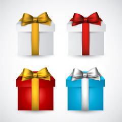 Set of realistic 3d gift boxes.