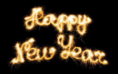 Happy New Year made of sparkles