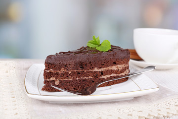 Piece of chocolate cake