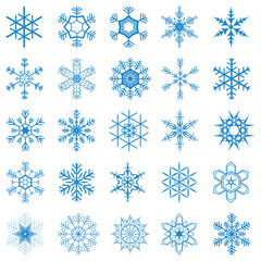 collection of different blue snowflakes