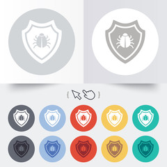 Shield sign icon. Virus protection symbol.