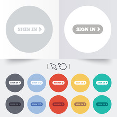 Sign in with arrow sign icon. Login symbol