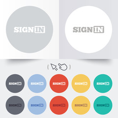 Sign in icon. Join symbol.