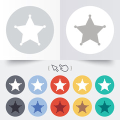 Star Sheriff sign icon. Police button.
