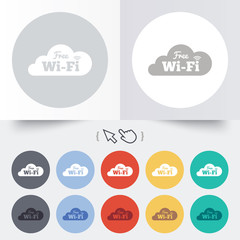 Free wifi sign. Wifi symbol. Wireless Network.