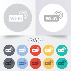 Free wifi sign. Wifi symbol. Wireless Network.