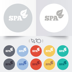 Spa sign icon. Spa leaves symbol.