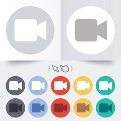 Video camera sign icon. Video content button.