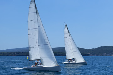 Outdoor activities. The sailing yachts