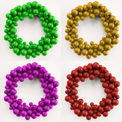 Vier bunte Kränze zu Weihnachten