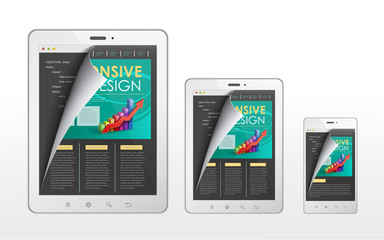 responsive web design concept in tablet and smart phone