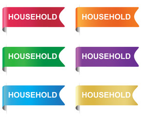 Household, flag, tag, label, badge, sign, horizontal