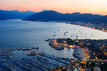 Foto op Canvas View of Marmaris harbor on Turkish Riviera by night © monticellllo