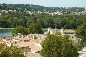 Fototapeta na wymiar Vista del ponte di Avignone, Provenza, Francia