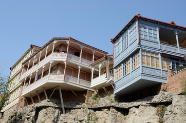 Traditional georgian architecture in Abanotubani,Georgia