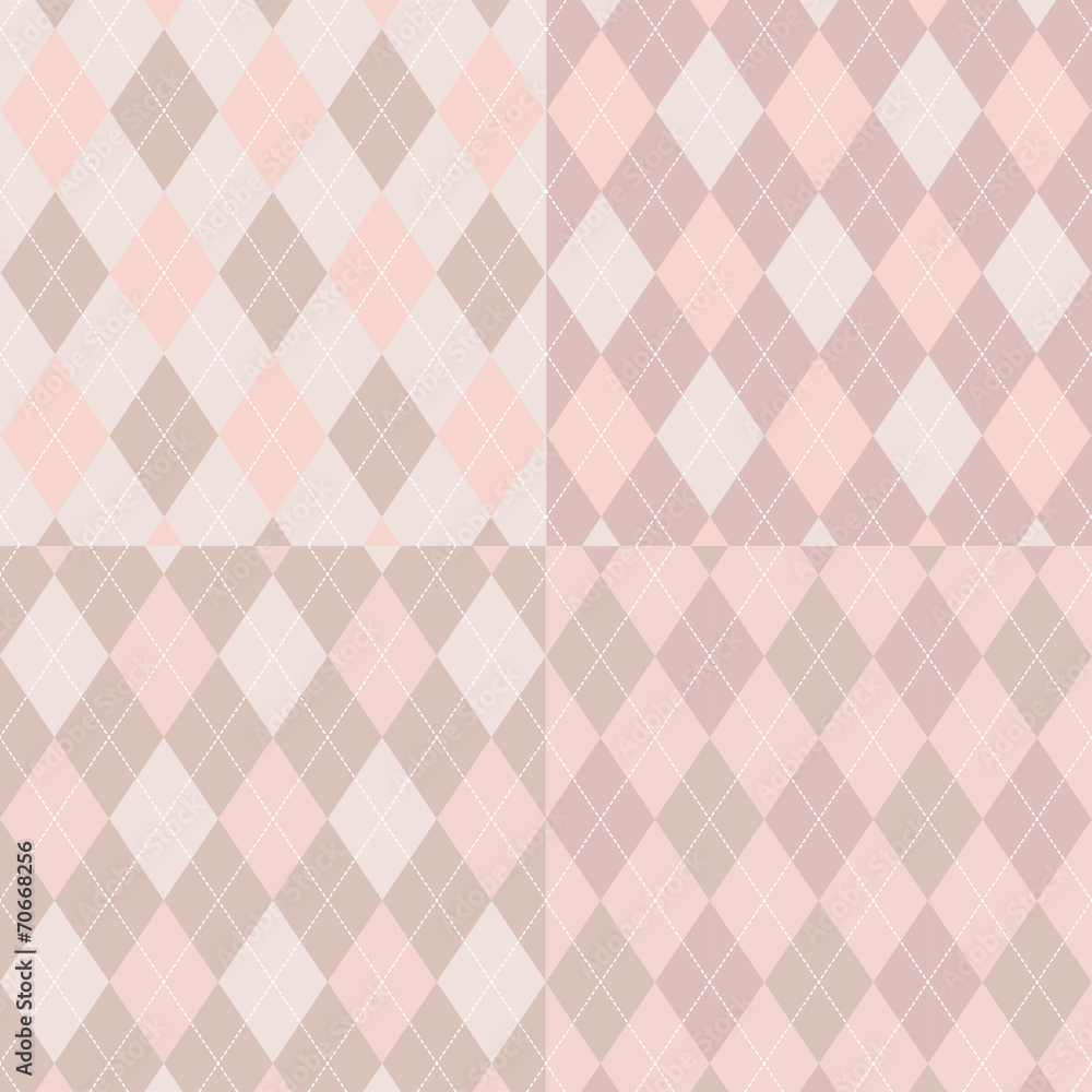 Poster seamless argyle pattern. diamond shapes background. vector set.
